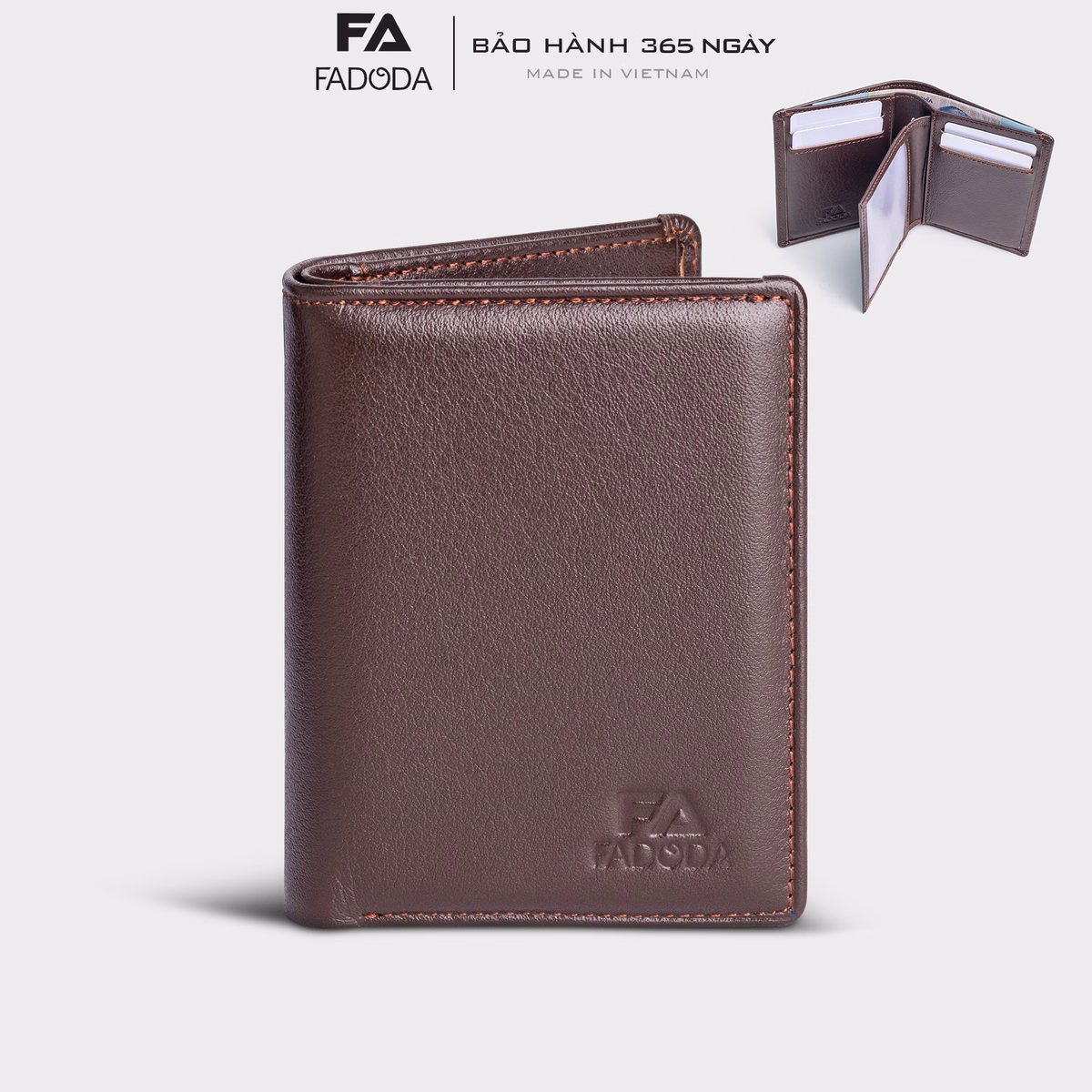 Ví Da Bò Thật Nhiều Ngăn Dáng Đứng Vn035 Fadoda