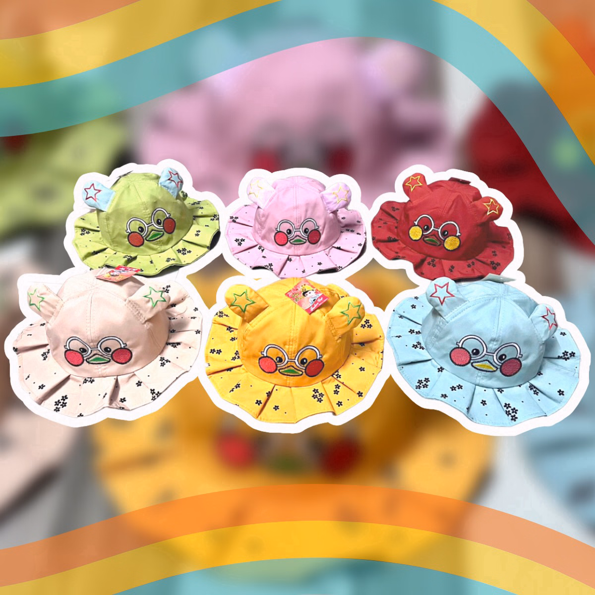 Nón Tai Bèo Họa Tiết Gà Con, Mũ Vải Đính Nơ Cho Bé 3 Đến 10 Tuổi - Shop Mệ Bống - Ảnh 2