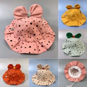 Nón Tai Bèo Họa Tiết Gà Con, Mũ Vải Đính Nơ Cho Bé 3 Đến 10 Tuổi - Shop Mệ Bống