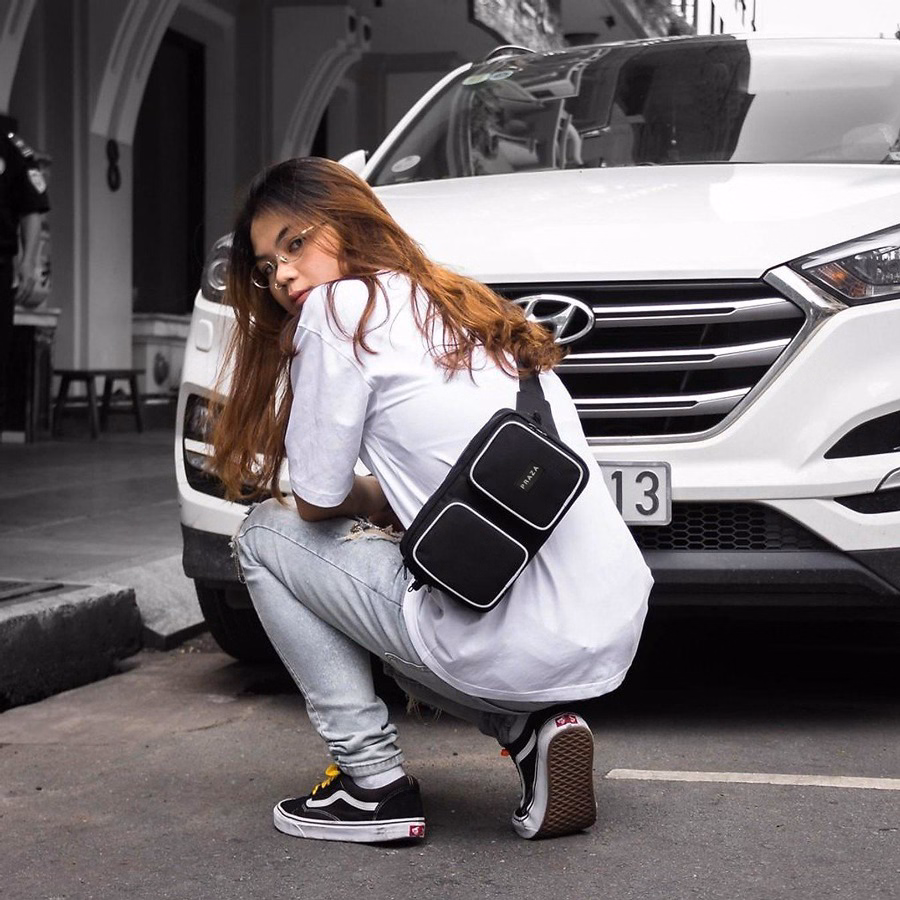 Túi Đeo Chéo Vải Polyester Cao Cấp Kiểu Hộp Ngang Dc139 - Praza - Ảnh 7