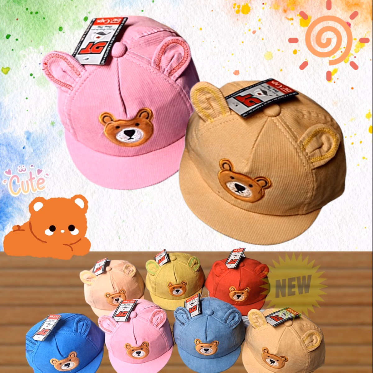 Mũ Lưỡi Trai Họa Tiết Tai Gấu Nhỏ Cute Cho Bé Trai Bé Gái - Shop Mẹ Bống - Ảnh 2