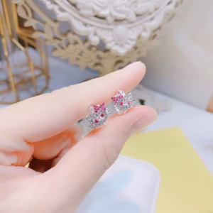 Bông Tai Mèo Kitty Cho Bé Bạc Ta Cao Cấp - Thắng Giang