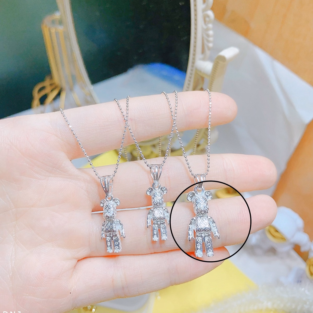 Dây Mặt Gấu Bearbrick Bạc Ta Cao Cấp - Thắng Giang - Ảnh 2