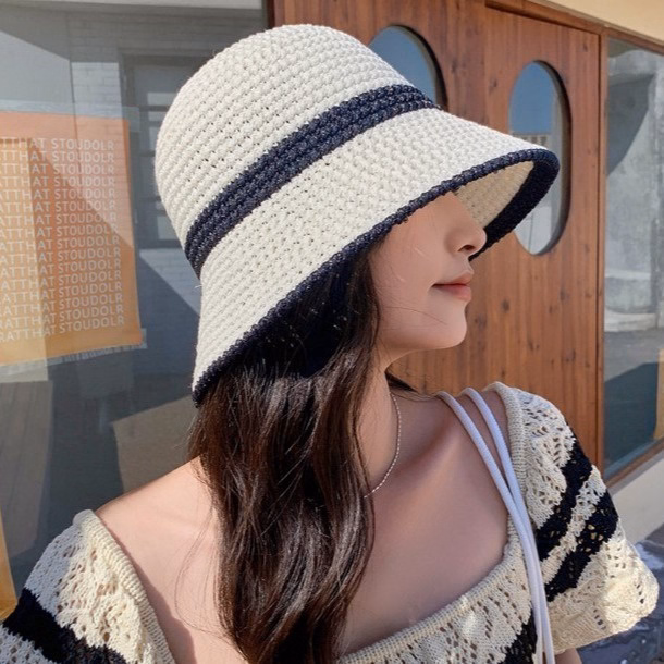 Mũ Bucket, Nón Ta Bèo Dệt Thời Trang Họa Tiết Logo Chữ M - Shop Mẹ Bống - Ảnh 4