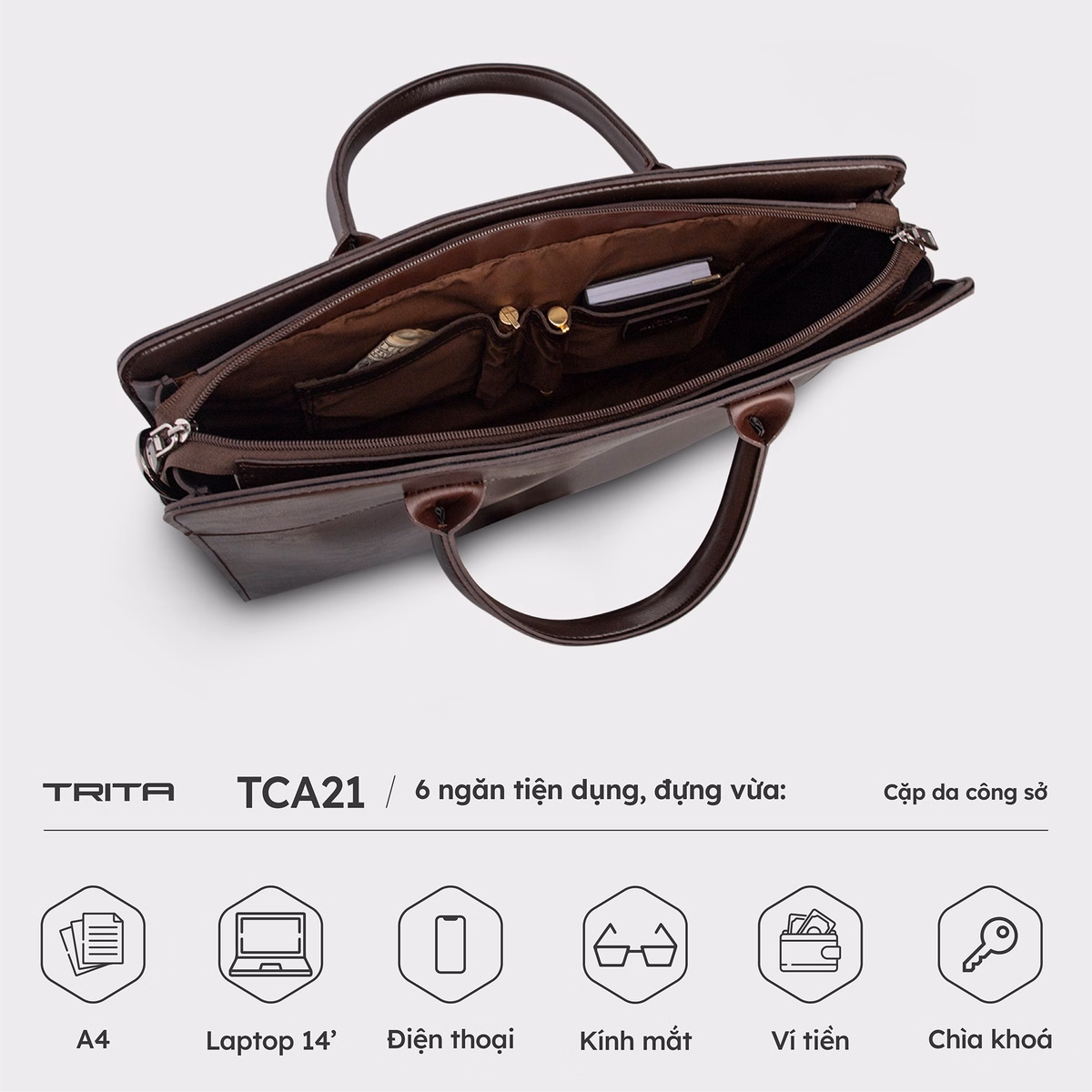 Cặp Da Nam Công Sở Thời Trang Tca21 - Trita - Ảnh 5