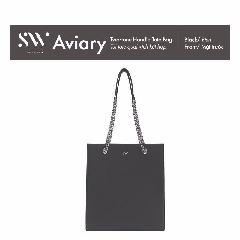 Túi Tote Aviary Quai Phối Kim Loại Cá Tính - Two-Tone Handle Tote Bag - Sincewhen - Ảnh 3