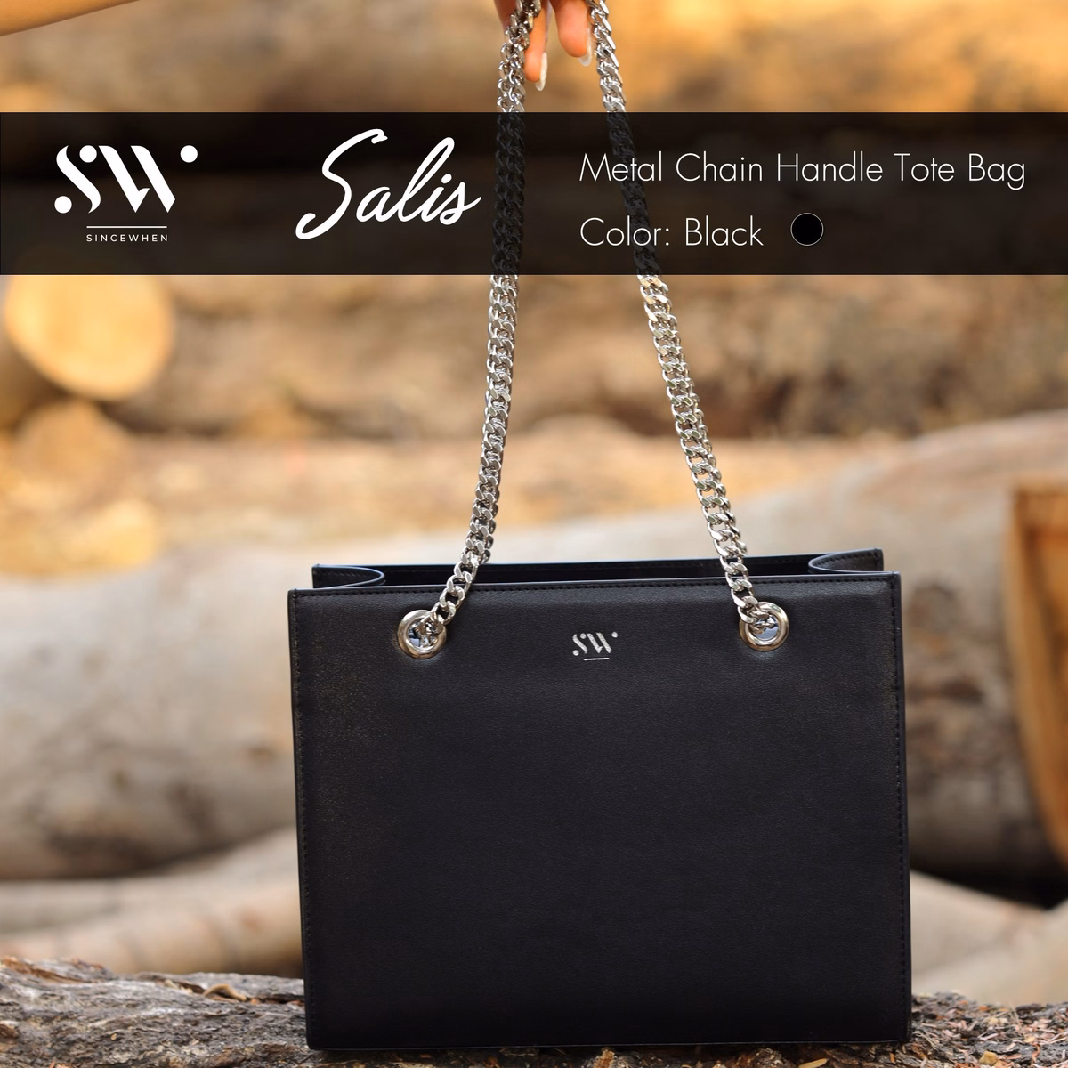 Túi Tote Mini Salis Quai Xách Kim Loại (Metal Chain Handle Tote Bag) - Sincewhen - Ảnh 2