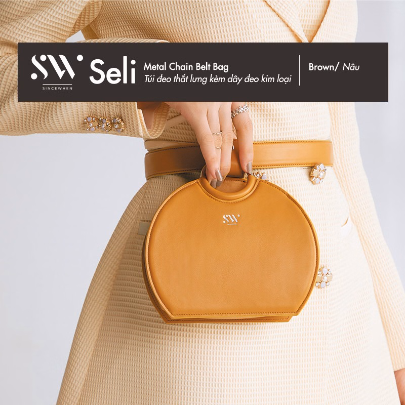 Túi Đeo Thắt Lưng Seli Kèm Dây Kim Loại 3 Trong 1 (Metal Chain Belt Bag) - Sincewhen