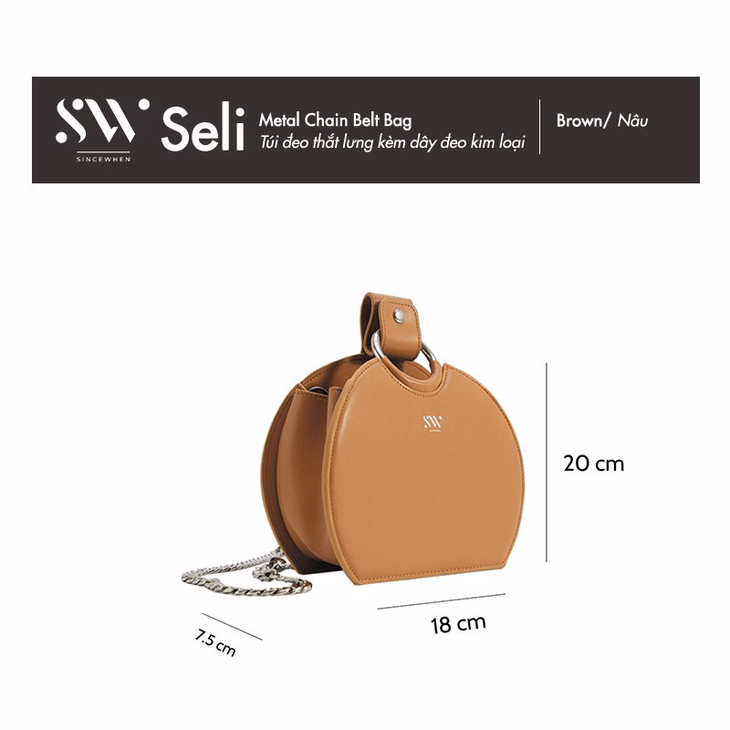Túi Đeo Thắt Lưng Seli Kèm Dây Kim Loại 3 Trong 1 (Metal Chain Belt Bag) - Sincewhen - Ảnh 6