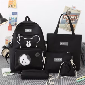 Set Balo 4 Món Đi Học Gấu Xinh Vừa A4 Sa543 - Sam Store