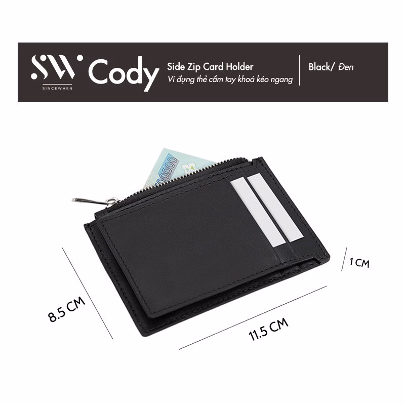 Ví Đựng Thẻ Cody Khoá Kéo Ngang (Side Zip Card Holder) - Sincewhen - Ảnh 6