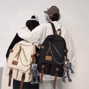 Balo Đi Học Vải Bố Giá Rẻ Dây Nâu Jin Zun Bl58 Phong Cách Hàn Quốc Sa392 - Sam Store