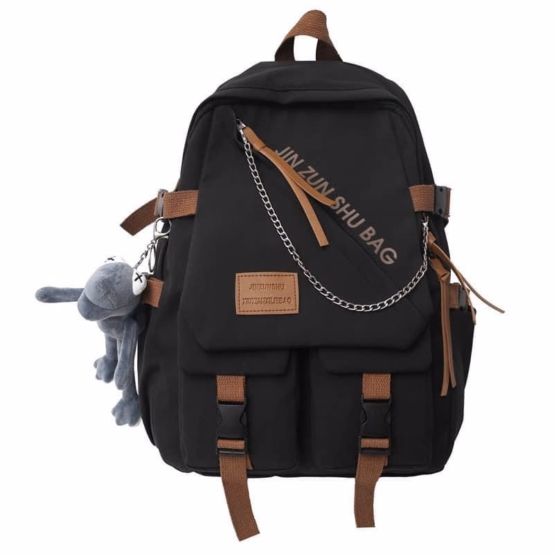 Balo Đi Học Vải Bố Giá Rẻ Dây Nâu Jin Zun Bl58 Phong Cách Hàn Quốc Sa392 - Sam Store - Ảnh 4