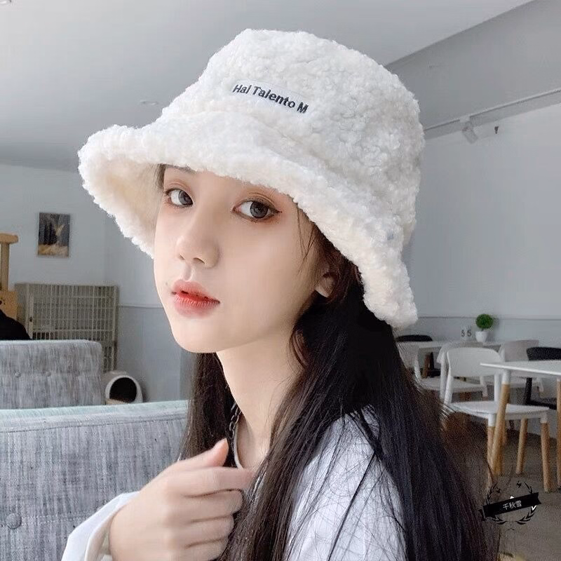Mũ Lông Cừu Bucket Retro Phong Cách Hàn Quốc Giữ Ấm Thu Đông Wh446 - Winnie House - Ảnh 3