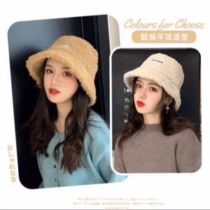 Mũ Lông Cừu Bucket Retro Phong Cách Hàn Quốc Giữ Ấm Thu Đông Pp446 - Pipi Store