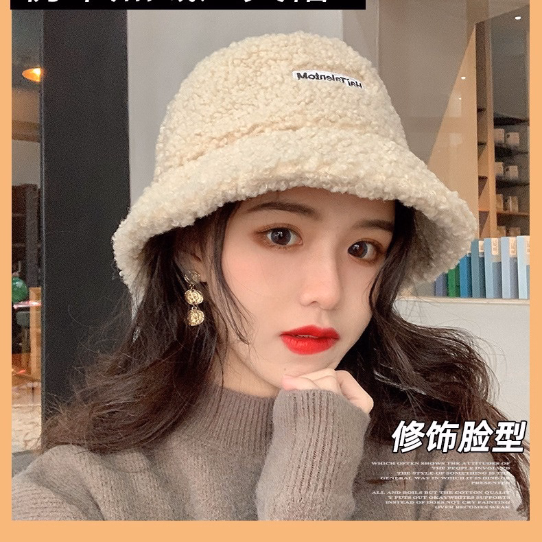 Mũ Lông Cừu Bucket Retro Phong Cách Hàn Quốc Giữ Ấm Thu Đông Pp446 - Pipi Store - Ảnh 11