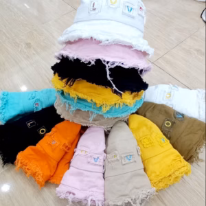 Mũ Tai Bèo Vải Kaky Tua Rua Trơn, Nón Bucket Vành Mềm Gấp Gọn - Shop Mẹ Bống