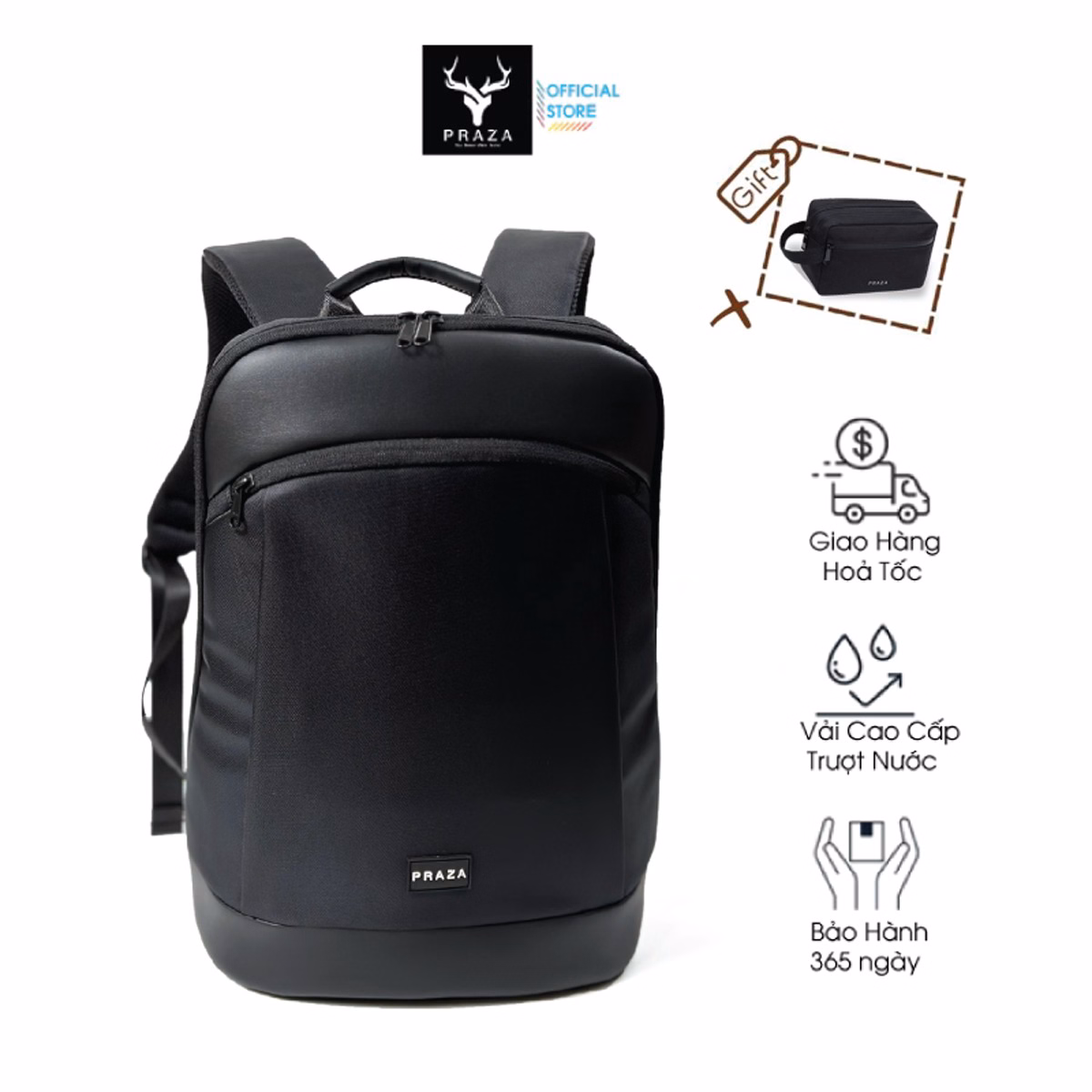 Balo Laptop Premium Siêu Mỏng Nhẹ Đựng Vừa Laptop 16Inch + (Tặng Ví V08) Bls204 - Praza