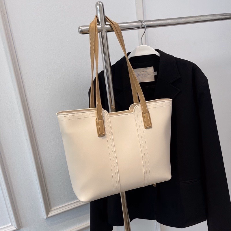 Túi Tote Da, Đeo Vai Da Mềm May Viền Sang Trọng Đẹp Mắt Wh456 - Winnie House - Ảnh 7