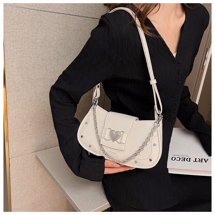 Túi Kẹp Nách, Đeo Vai Phối Xích Khóa Tim Thời Trang Siêu Hiện Đại Pp460 - Pipi Store - Ảnh 5