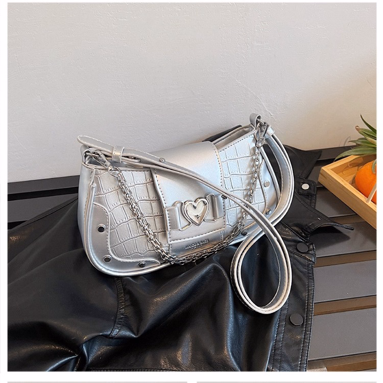 Túi Kẹp Nách, Đeo Vai Phối Xích Khóa Tim Thời Trang Siêu Hiện Đại Pp460 - Pipi Store - Ảnh 2