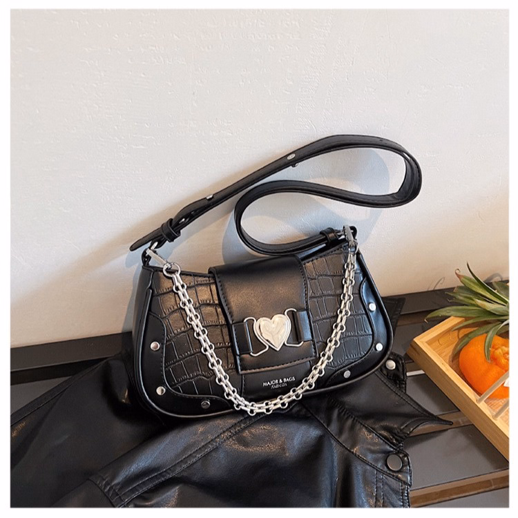 Túi Kẹp Nách, Đeo Vai Phối Xích Khóa Tim Thời Trang Siêu Hiện Đại Pp460 - Pipi Store - Ảnh 3