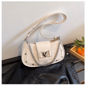 Túi Kẹp Nách, Đeo Vai Phối Xích Khóa Tim Thời Trang Siêu Hiện Đại Pp460 - Pipi Store