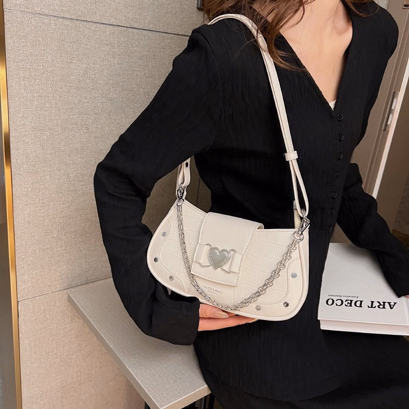 Túi Kẹp Nách, Đeo Vai Phối Xích Khóa Tim Thời Trang Siêu Hiện Đại Pp460 - Pipi Store - Ảnh 17