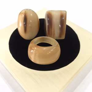 [Phiên Bản Giới Hạn] Nhẫn Sừng Sơn Mài Trang Sức Hoạ Tiết Trơn - Tường Thuận