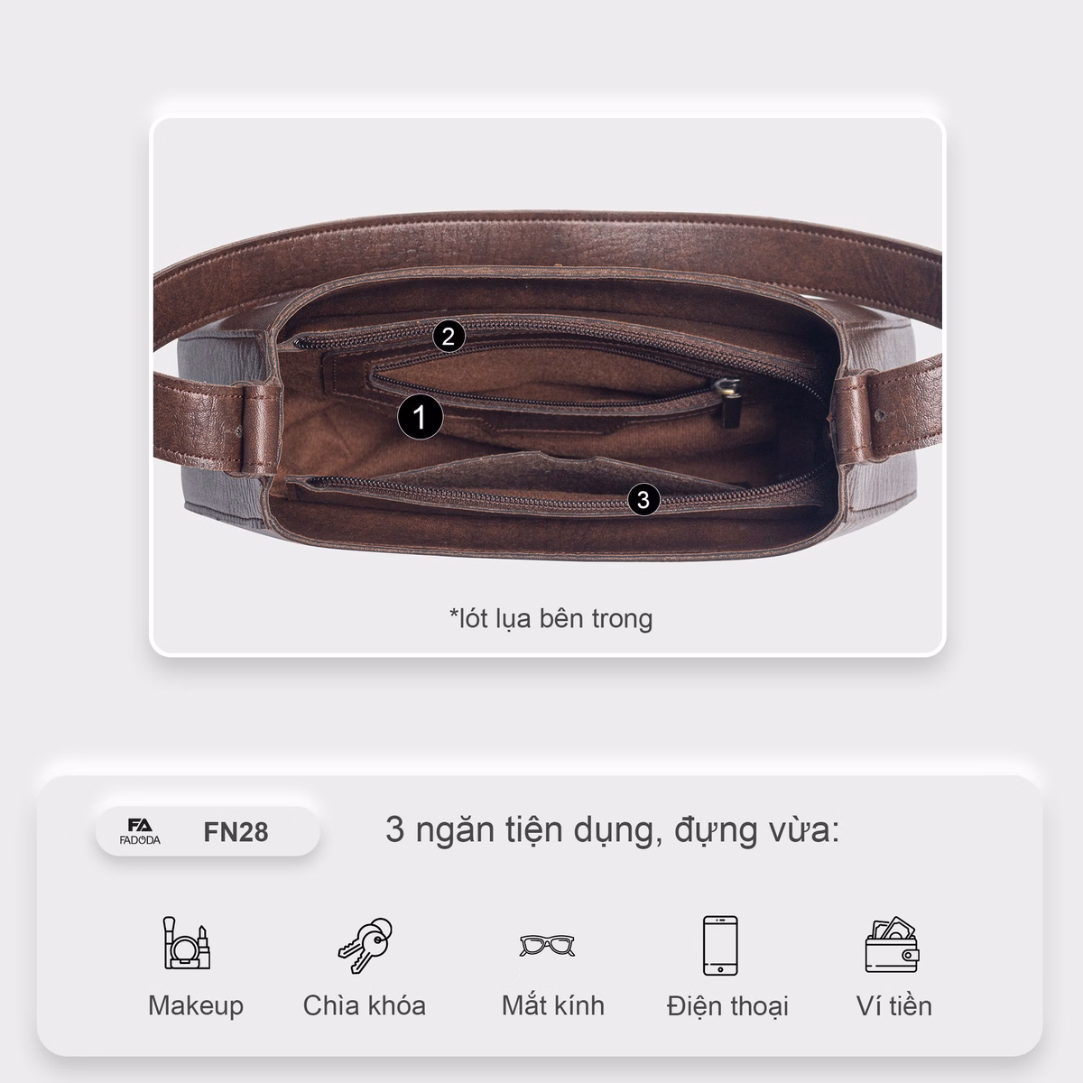 Túi Đeo Vai Nữ Thời Trang Trẻ Fadoda Fn28 - Ảnh 7