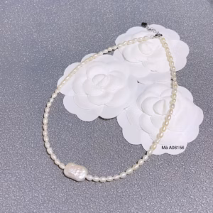 Dây Chuyền Ngọc Trai Nuôi Nước Ngọt Thiên Nhiên Dáng Xoài - Thắng Giang