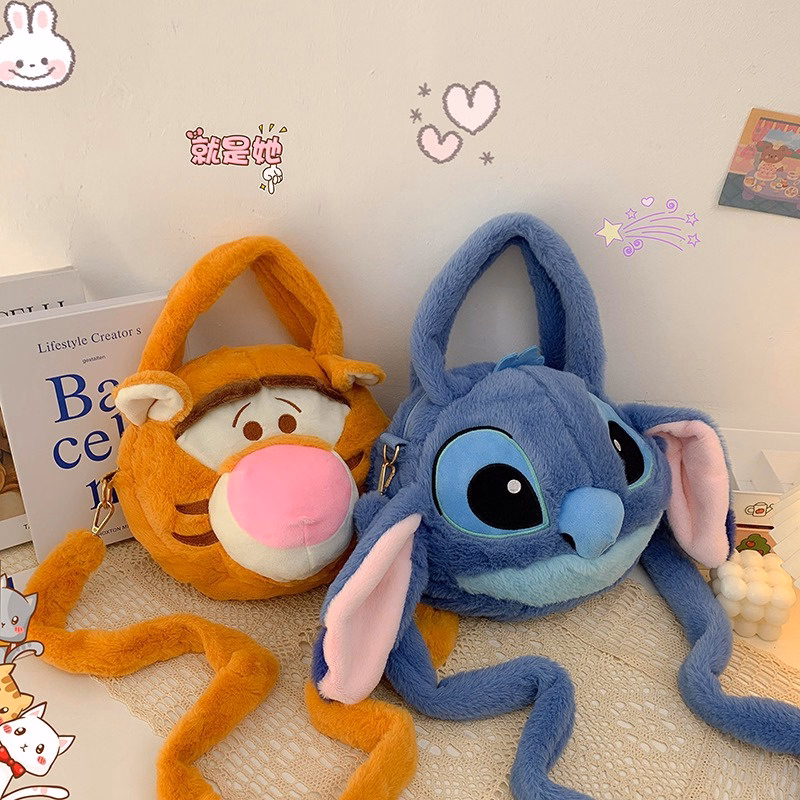 Túi Gấu Disney Đeo Chéo Bản Dây Nhung Size Lớn Có Quai Xách Nhồi Bông Dễ Thương - Dmastore - Ảnh 12