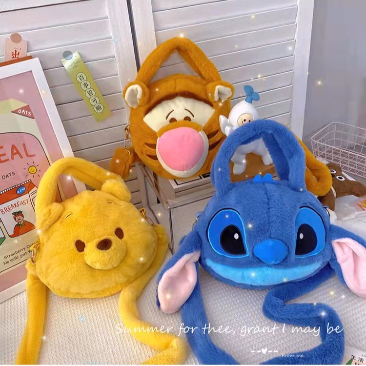 Túi Gấu Disney Đeo Chéo Bản Dây Nhung Size Lớn Có Quai Xách Nhồi Bông Dễ Thương - Dmastore - Ảnh 10