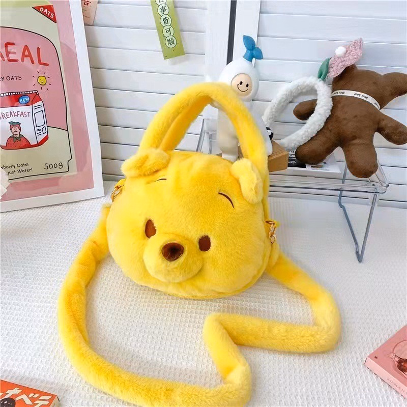 Túi Gấu Disney Đeo Chéo Bản Dây Nhung Size Lớn Có Quai Xách Nhồi Bông Dễ Thương - Dmastore - Ảnh 6