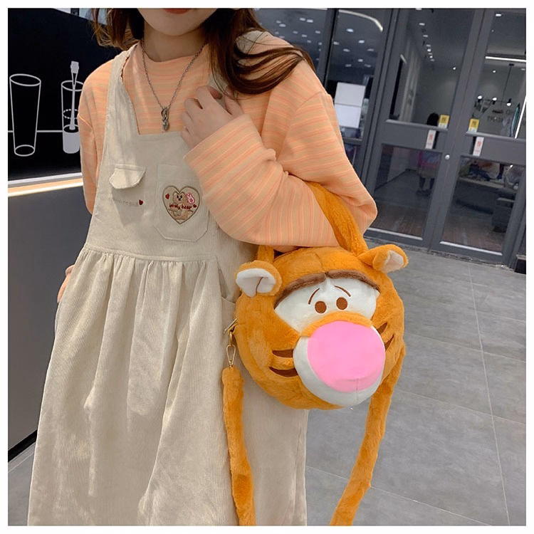 Túi Gấu Disney Đeo Chéo Bản Dây Nhung Size Lớn Có Quai Xách Nhồi Bông Dễ Thương - Dmastore - Ảnh 4