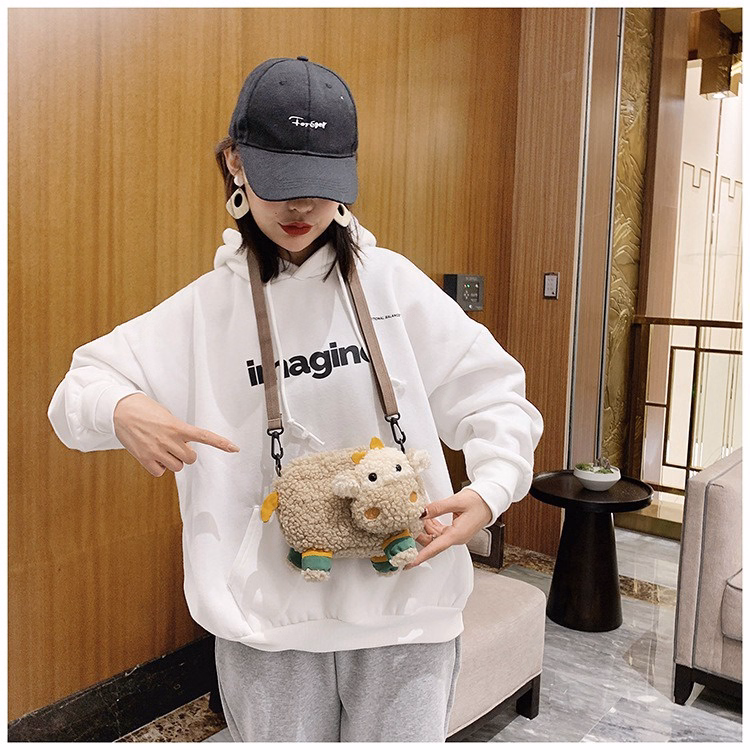 Túi Đeo Chéo Hoạt Hình Con Bò Xấu Xí Đáng Yêu - Dmastore - Ảnh 4