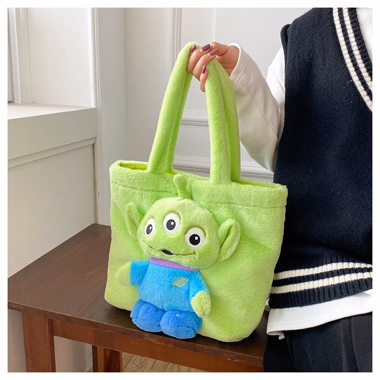 Túi Tote Học Sinh Đính Gấu Cỡ Lớn Vải Nhung Lông Mềm Mịn Phong Cách Hàn Quốc Dễ Thương - Dmastore - Ảnh 10