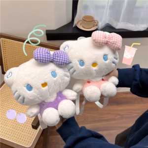 Balo Mèo Kitty Đính Nơ Nhồi Bông Mini Hoạt Hình Đáng Yêu - Dmastore