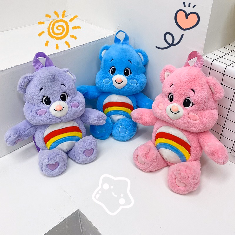 Balo Gấu Bông Cầu Vồng Carebears - Rosé Bp Đeo Size Lớn Siêu Dễ Thương - Dmastore