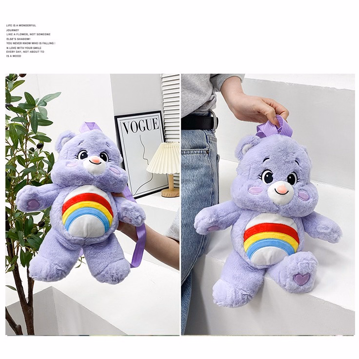 Balo Gấu Bông Cầu Vồng Carebears - Rosé Bp Đeo Size Lớn Siêu Dễ Thương - Dmastore - Ảnh 11