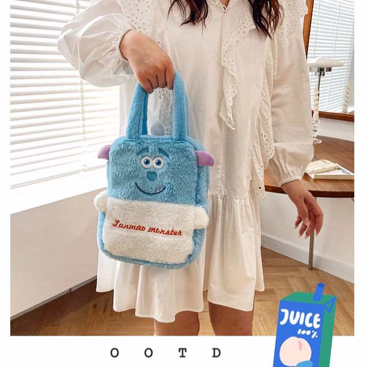 Túi Xách Sanrio Vải Nhung Phối Màu Phong Cách Hoạt Hình Lolita Dễ Thương - Dmastore - Ảnh 3