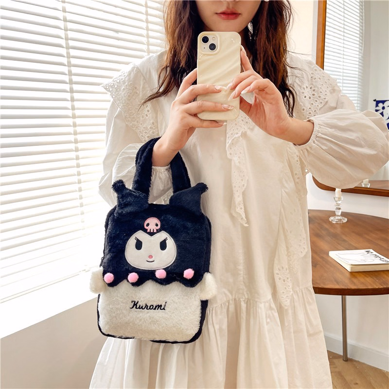 Túi Xách Sanrio Vải Nhung Phối Màu Phong Cách Hoạt Hình Lolita Dễ Thương - Dmastore - Ảnh 5
