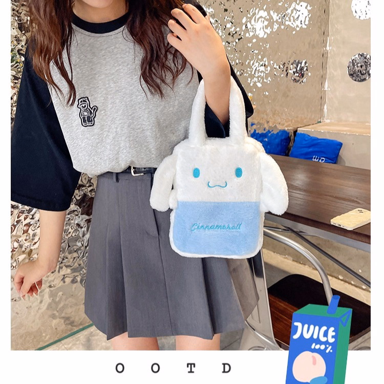 Túi Xách Sanrio Vải Nhung Phối Màu Phong Cách Hoạt Hình Lolita Dễ Thương - Dmastore - Ảnh 15