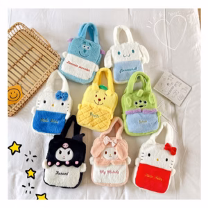 Túi Xách Sanrio Vải Nhung Phối Màu Phong Cách Hoạt Hình Lolita Dễ Thương - Dmastore