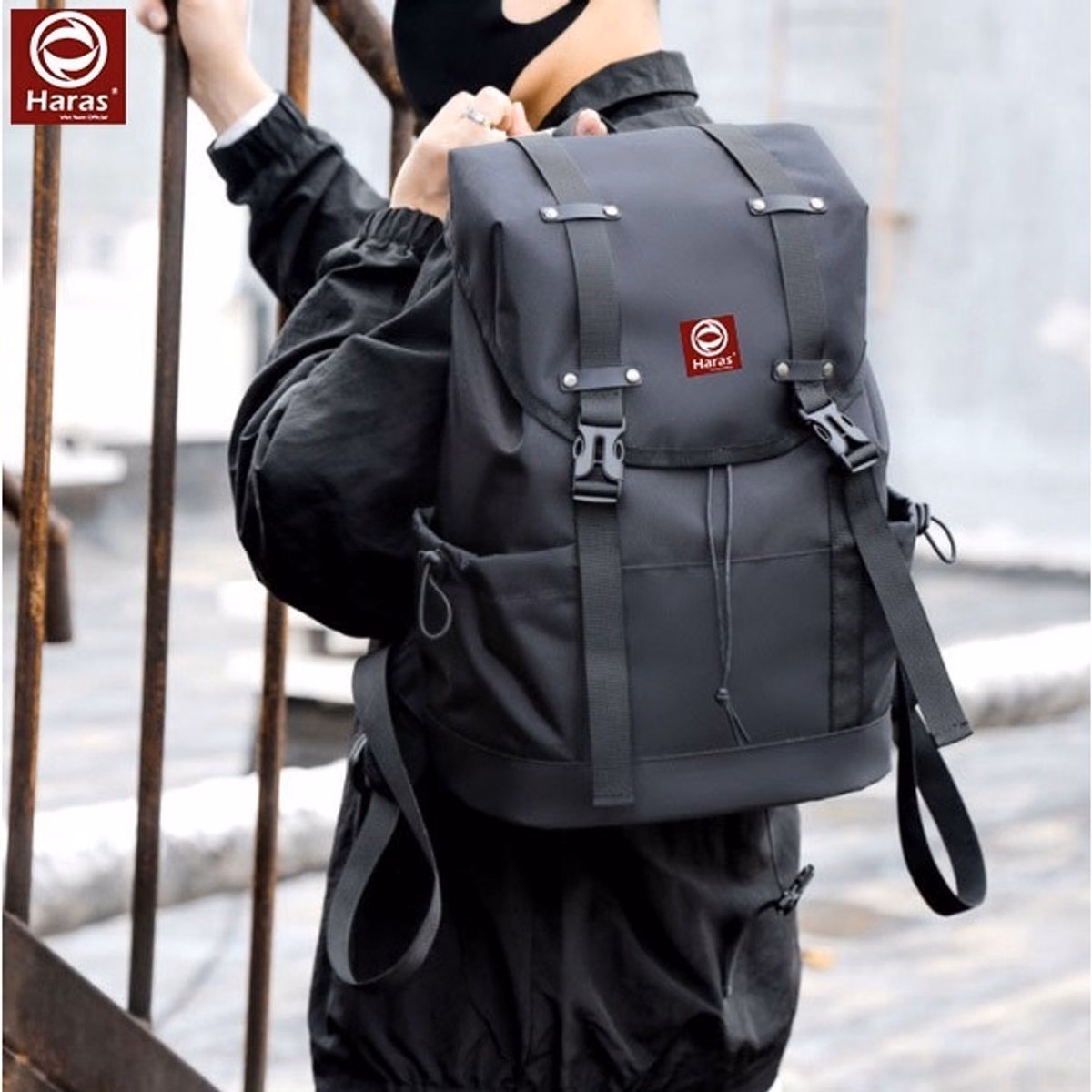 Balo Ullzang Thời Trang Dây Rút Phong Cách Hàn Quốc Hr288 - Haras - Ảnh 4